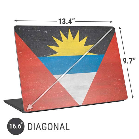 Antigua and Barbuda Flag Distressed Universal Laptop 16.6in (13.4 x 9.7in) Skin